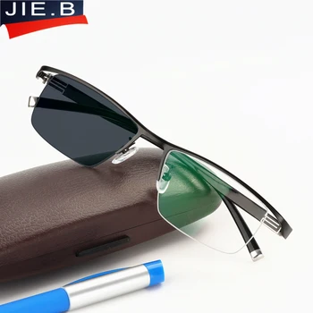 Ny Overgang Solbriller Fotokromisk Læsning Briller til Mænd Titanium alloy Ramme Mænd Presbyopi Briller med dioptrier briller
