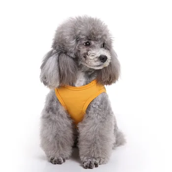 Ny Pet Hund Shirt i Blød Bomuld Hund Tøj Vest Cat Spring Sweatshirt Tøj Gul Dame Piger Kat Tøj til Små Hunde XL