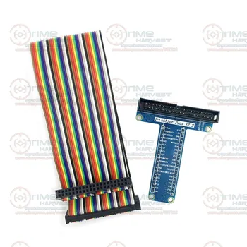Ny Raspberry Pi 3 & Raspberry Pi Model 2 B T GPIO Breakout Udvidelse Kabel Ledning DIY kit Fladskærms 40Pin kabel + GPIO T-adapter plade