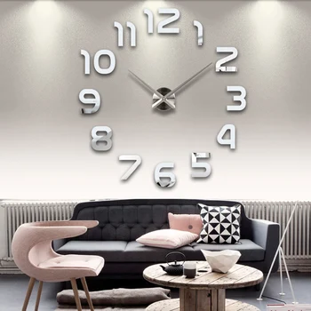 Ny real-lyd fra væg ur ur stue nål quartz hjem dekoration ure akryl spejl mærkat diy
