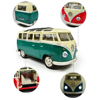 NY Stil 1:24 Skala Model Bil, Bus Børns Uddannelsesmæssige Legetøj,Grøn, Rød Farve, Miniature Bil Collectible Legetøj til Fødselsdag Gave