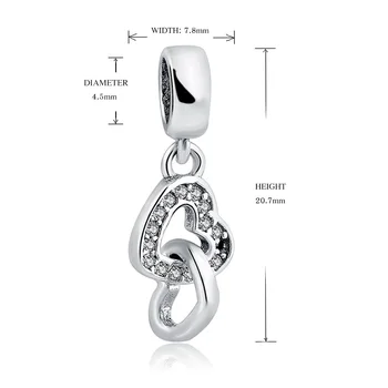Ny Stil Oprindelige Charme perler Passer Autentisk pandora charms sølv 925 oprindelige Hjerte Forbundet Sterling Sølv Smykker Gaver