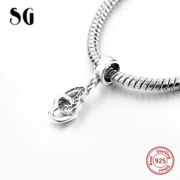Ny Stil Oprindelige Charme perler Passer Autentisk pandora charms sølv 925 oprindelige Hjerte Forbundet Sterling Sølv Smykker Gaver