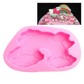 Ny stor sizeHigh Kvalitet 3D-RAINBOW Form Silikone Kage Forme Chokolade Budding Skimmel Køkken DIY Kage bradepande Kage Værktøjer 949