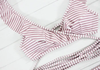 Ny Stribet print badedragt Brasilianske Biquini Sexet Badetøj Bikini Sæt 2017 Vintage Retro Badedragt Bandage Badetøj Kvindelige