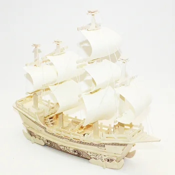 Ny Træ-Skib 3D Puslespil DIY Samling Model Til Børn Pædagogisk Legetøj Samles Produkter Størrelsen 40*10*35 cm