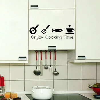 Nyd Madlavning Tid, DIY Køkken Restaurant Wall Stickers Decal Hjem Indretning Dekoration Væg Kunst Plakat Slappe af Din Tid