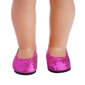 NYE 11 forskellige stilarter Mousserende lidt sko passer til 18 tommer Amerikansk pige dukke søde Amerikansk pige sko Julegave