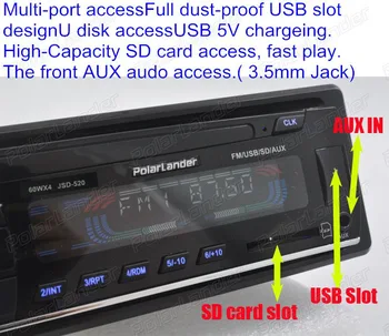 Nye 12V Bil lyd FM-bil-Radio, bluetooth, MP3-Afspiller, Bluetooth håndfri mobiltelefon USB/SD MMC-Port Bil radio I en Streg DIN