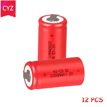 Nye 15pcs sub c SC Ni-Cd batteri 2200mah genopladeligt batteri udskiftning 1,2 v 22420 med fane, en forlængerledning, der Behandles