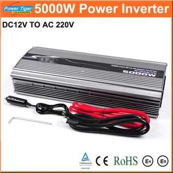Nye 1stk Bil Power Inverter DC12V at AC220V Inverter 5000W Modificeret sinusbølge Bil Power Converter Inverter Peak Power 10000W