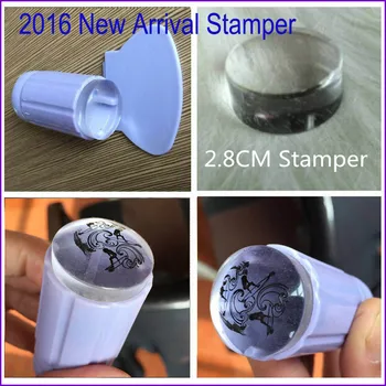 Nye 2,8 cm Klart Jelly Silikone Søm Stamper Skraber Sæt Nail Art Stempel Stempling Værktøjer