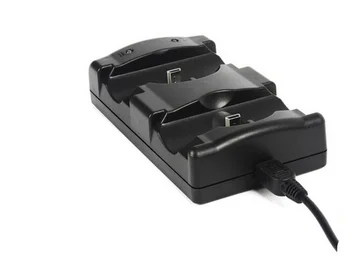 Nye 2-i-1 USB-Controllere Powered Dual Oplader Dock Oplader Stativ til PlayStation 3 PS3 Controller og Move Navigation
