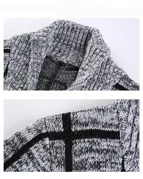 Nye 2016 Mode Sweater Mænd Trækker Homme Lange Ærmer Enkelt Breasted Casual Strikket Kontrolleret Sweater Mand Cardigan Sweater