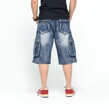 NYE 2016 Mænd Loose Jeans HIP HOP Skateboard korte Cowboybukser Mænds Mode bukser Størrelse 30-46 Store lommer