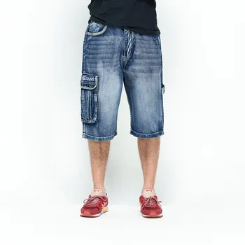 NYE 2016 Mænd Loose Jeans HIP HOP Skateboard korte Cowboybukser Mænds Mode bukser Størrelse 30-46 Store lommer