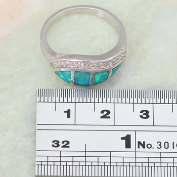 Nye 2017 Fine Smykker Part Erklæring Ringe til kvinder Grøn Opal sølv smykker Brude ring størrelse 5 6 7 8 9 R432
