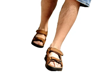Nye 2017 herre sandaler i Ægte koskind læder sandaler udendørs afslappet mænd sommeren læder sko til mænd