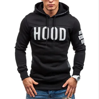 Nye 2018 Mode Mænd Sweatershirt Hættetrøjer Casual Brev Udskrivning Tynde Passer Hoody Homme Pullover Hættetrøjer Mænd Wy666
