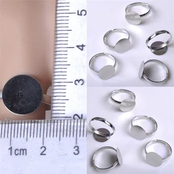 Nye 20Pcs Sølv Farve, Runde Ring Indstilling Base Passer 12mm DIY Håndværk Smykker Resultater Smykker at Gøre Leverancer