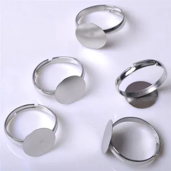 Nye 20Pcs Sølv Farve, Runde Ring Indstilling Base Passer 12mm DIY Håndværk Smykker Resultater Smykker at Gøre Leverancer