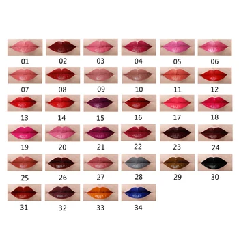 Nye 34Pcs/masse Mat Liquid Lipstick Langvarig Læbe Pigment Kosmetik Nude Makeup Lipgloss Flydende Matte Røde Læifter Ved Qi