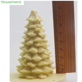 NYE 3D-juletræ, levende Lys Skimmel Sæbe Formen Fleksibel Silikone Formen Glasur Silicone form til Fondant cool kager
