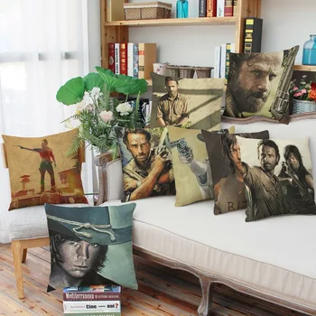 Nye 45*45cm The Walking Dead kreative animationsfilm pudebetræk kontor Bryllup sengetøj sofaen Vintage pudebetræk/cover hjem dekorative