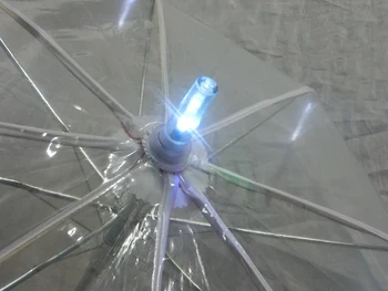 Nye 8 Rib Lys op Blade Runner Stil at Ændre Farve LED Paraply med Lommelygte Gennemsigtig Håndtere Lige Paraply, Parasol
