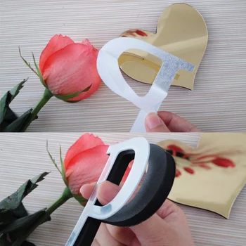 Nye acrylic EVA bryllup mærkat kærlighed breve Hjem dekoration dansk 3D spejl wall Stickers Alfabet LOGO Gratis fragt