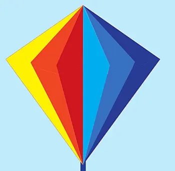 Nye Ankommer Udendørs Sport 3D Rainbow Rhombus Kite / Diamond Kites For Børn, Gift Med Håndtag Og Line Godt Flyvende
