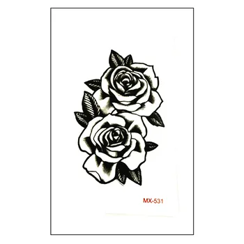 Nye ankommer Vandtæt Midlertidig Tatovering Mærkat 10.5*6 cm søde black rose Tattoo vand overføre falske Flash tatoveringer for mænd pige