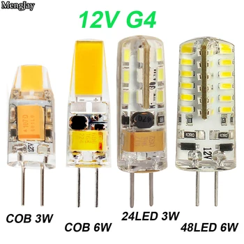 NYE Ankomst 12V AC/DC COB G4 3W LED Pære 6W COB LED G4 pærer til Krystal Lysekrone G4 LED-Lys, Lamper SMD 24/48 LED Pære