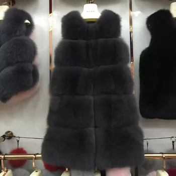 Nye Ankomst 2017 Vinteren, Varm Mode brand Kvinder Faux Fur Vest Faux Pels Ræv Pels Vest Colete Feminino Plus størrelse S-3XL wj1179