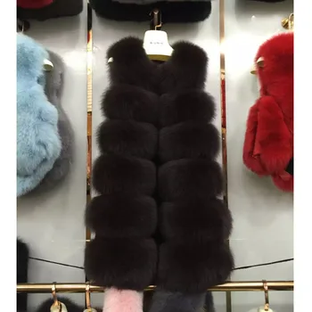 Nye Ankomst 2017 Vinteren, Varm Mode brand Kvinder Faux Fur Vest Faux Pels Ræv Pels Vest Colete Feminino Plus størrelse S-4XL wj1124