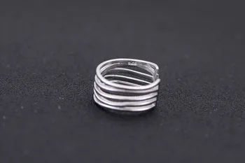 Nye Ankomst 925 Sterling Sølv Multilayer Hule Ringe Til Kvinder, Justerbar Størrelse Finger Ring Mode-sterling-sølv-smykker