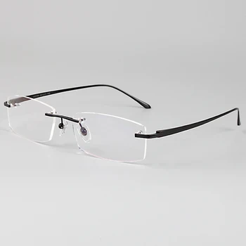 Nye Ankomst Business-Brillerne ren titanium mandlige uindfattede Briller ramme, lav vægt opskrift RXable 6379 størrelse 55-17-140