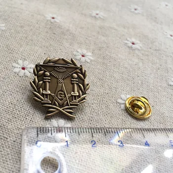 Nye Ankomst frimureri gave gratis mason Masonic Lodge Krans Dobbelt Kolonne brocher og pins badge masonic lodge Revers Pin-kode