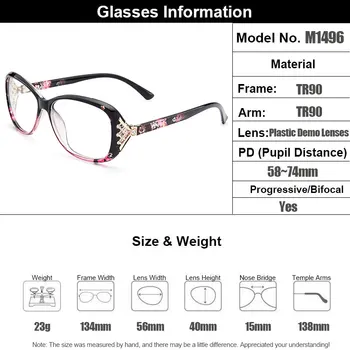 Nye Ankomst Gmei Optisk Farverige Kvinder Fuld Rim Optiske Briller Rammer Urltra-Lys TR90 Plastic Kvindelige Nærsynethed Brillerne M1496