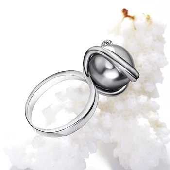 Nye ankomst Gratis fragt vintage kvinders Ringe Efterligning grey pearl fingerring af høj kvalitet vielsesringe mode smykker
