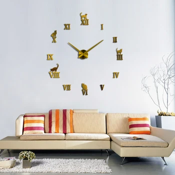 Nye ankomst hot salg hjem dekorationer stort vægur Akryl Stue Kvarts Nål watch ure moderne design