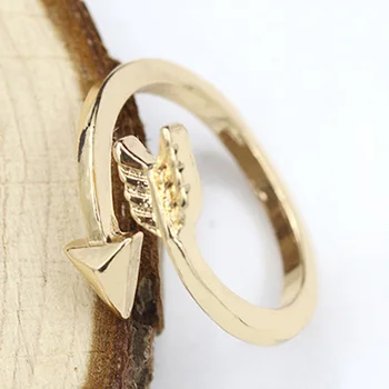 Nye Ankomst Justerbar Messing Lille Pil Ringe Til Kvinder Vielsesringe Guld Ring Vintage Smykker Ring