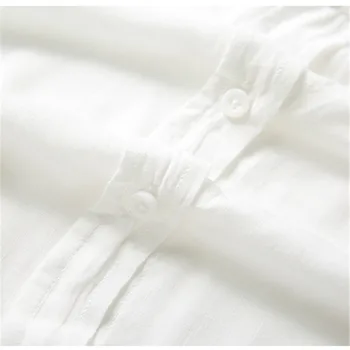 Nye ankomst kvinder sexet enkel nightgowns hvid farve skjorte krave knappen sleep kjole blød bomuld materiale til damer