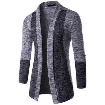 Nye Ankomst Mænd Patchwork-Sweater-Mode Mønster Design koreansk Stil langærmet Mandlige Cardigan Sweater Slim fit Afslappet Sweater
