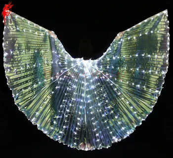 NYE ankomst piger vinger åbningsvinkel danser rekvisitter vinger mavedans rekvisitter kvinder mavedans 360 LED Skinnende vinger