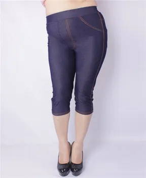 Nye Ankomst Sommer Stil, Høj Kvalitet Kvinder leggings Super elastisk Denim, blød åndbar 5XL Plus størrelse kvinde ' s Mid-Kalv bukser