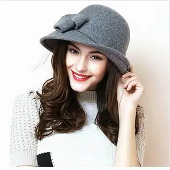 Nye Ankomst Uld hat Efterår og Vinter Ædle Europæiske Amerikanske Elegante Piger Fashion Cap Damer Bucket Hat Kvinder Uld Fedora Hat