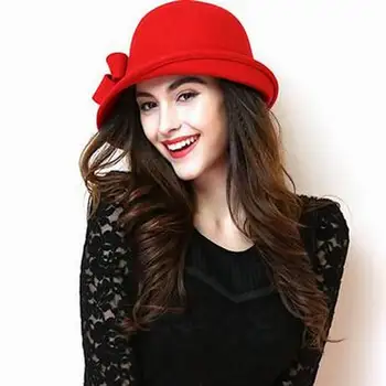 Nye Ankomst Uld hat Efterår og Vinter Ædle Europæiske Amerikanske Elegante Piger Fashion Cap Damer Bucket Hat Kvinder Uld Fedora Hat