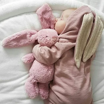 Nye Baby Kanin Øre Romper 0-18 Drenge Piger Dejlig Bomuld Tøj Spædbarn Børn Soft Høj Kvalitet Nyfødte Vinter Søvn Ins Romper