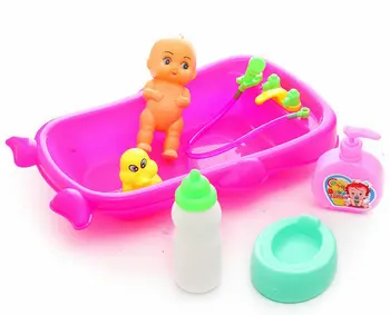 Nye baby pædagogisk legetøj play house sprøjtede vand baby legetøj simulering baby badekar dukker